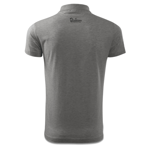 Die Jung Sinzerin Bulldog Polo Shirt Herren Grau Meliert Leiten Back