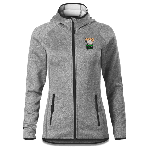 Die Jung Sinzerin Bulldog Stretch Fleece Damen Grau Meliert Krottenhausmuehle Front