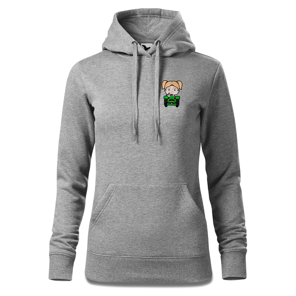 Die Jung Sinzerin Bulldog Sweatshirt Hoody Damen Grau Meliert Kleinholzen Front