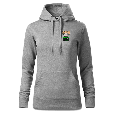 Die Jung Sinzerin Bulldog Sweatshirt Hoody Damen Grau Meliert Kleinholzen Front