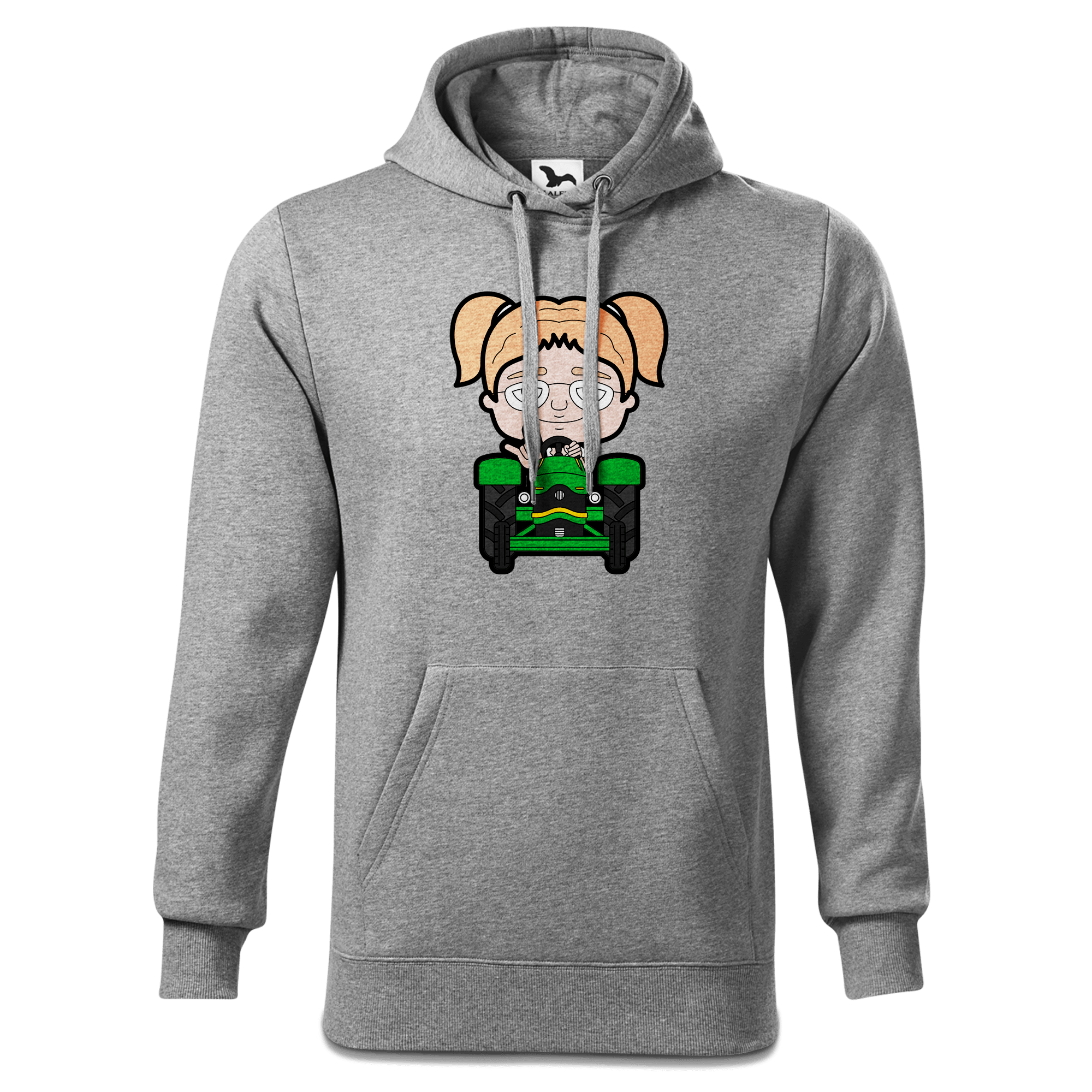 Die Jung Sinzerin Bulldog Sweatshirt Hoody Herren Grau Meliert Pulvermuehle Front