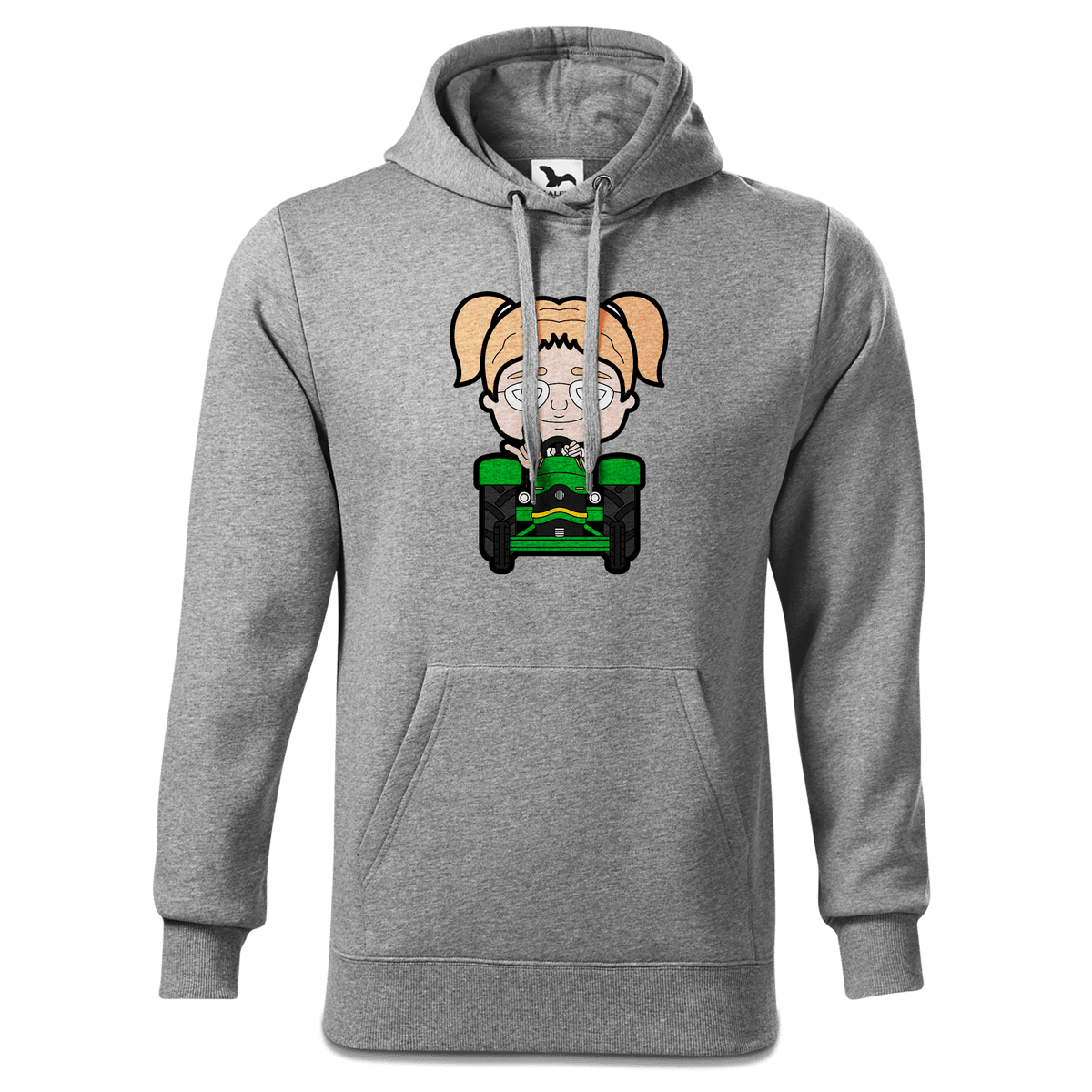 Die Jung Sinzerin Bulldog Sweatshirt Hoody Herren Grau Meliert Pulvermuehle Front