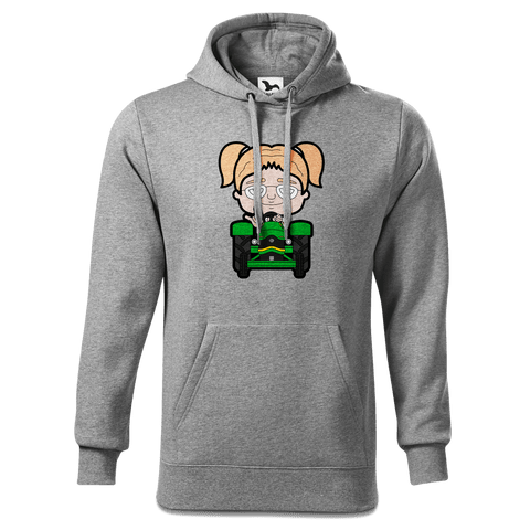 Die Jung Sinzerin Bulldog Sweatshirt Hoody Herren Grau Meliert Pulvermuehle Front