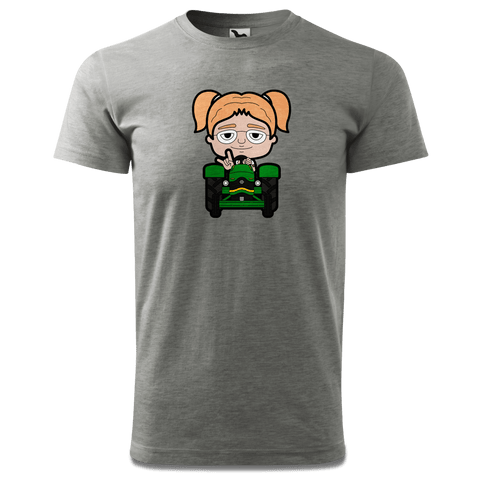 Die Jung Sinzerin Bulldog T Shirt Herren Grau Meliert Hofau Front