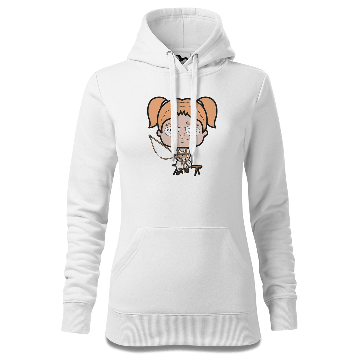 Die Jung Sinzerin Goaƒlschnoizer Sweatshirt Hoody Damen Weiss Eckenholz Front