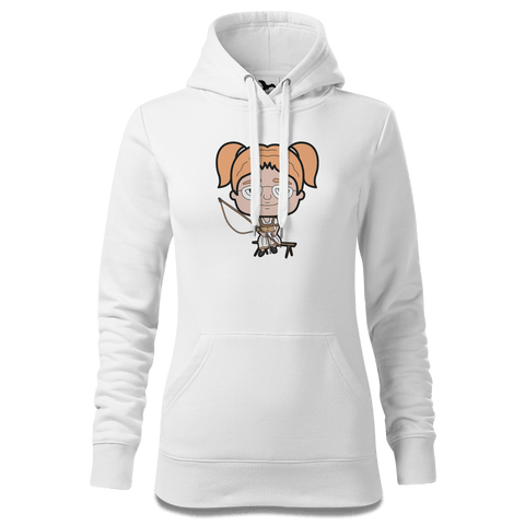 Die Jung Sinzerin Goaƒlschnoizer Sweatshirt Hoody Damen Weiss Eckenholz Front