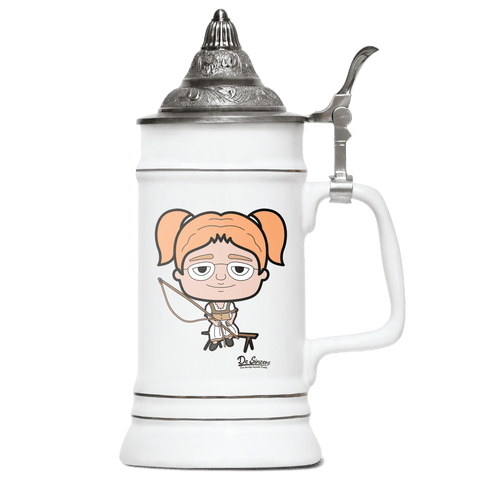 Die Jung Sinzerin Goaßlschnoizer Bierkrug 500ml Weiss mit Spitzdeckel Wendelstein Front