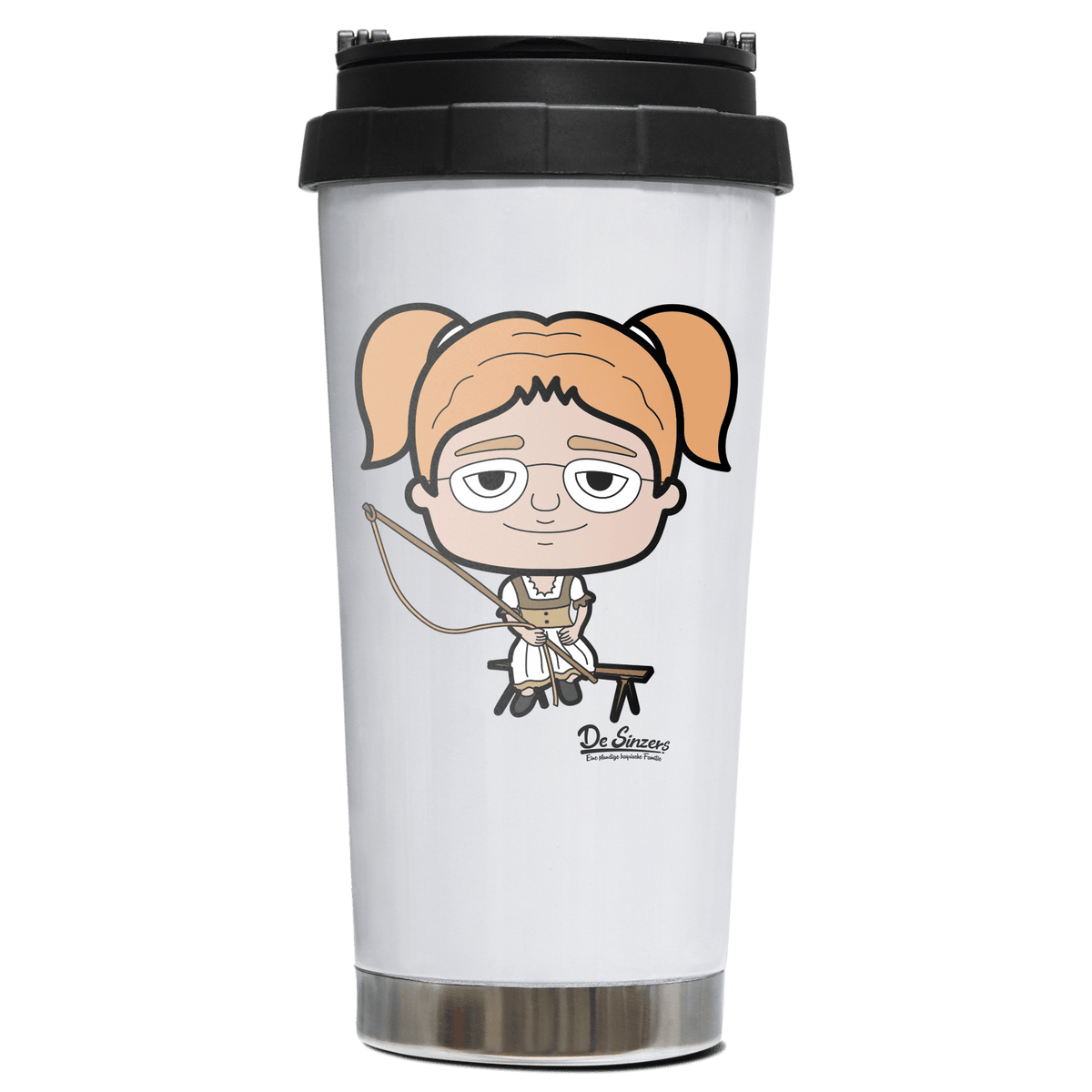 Die Jung Sinzerin Goaßlschnoizer Edelstahl Trinkbecher To Go 470ml Weiss Wildbarren Front