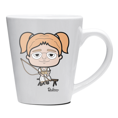 Die Jung Sinzerin Goasslschnoizer Keramik Kaffeetasse 200ml Weiss Herzogstand Front