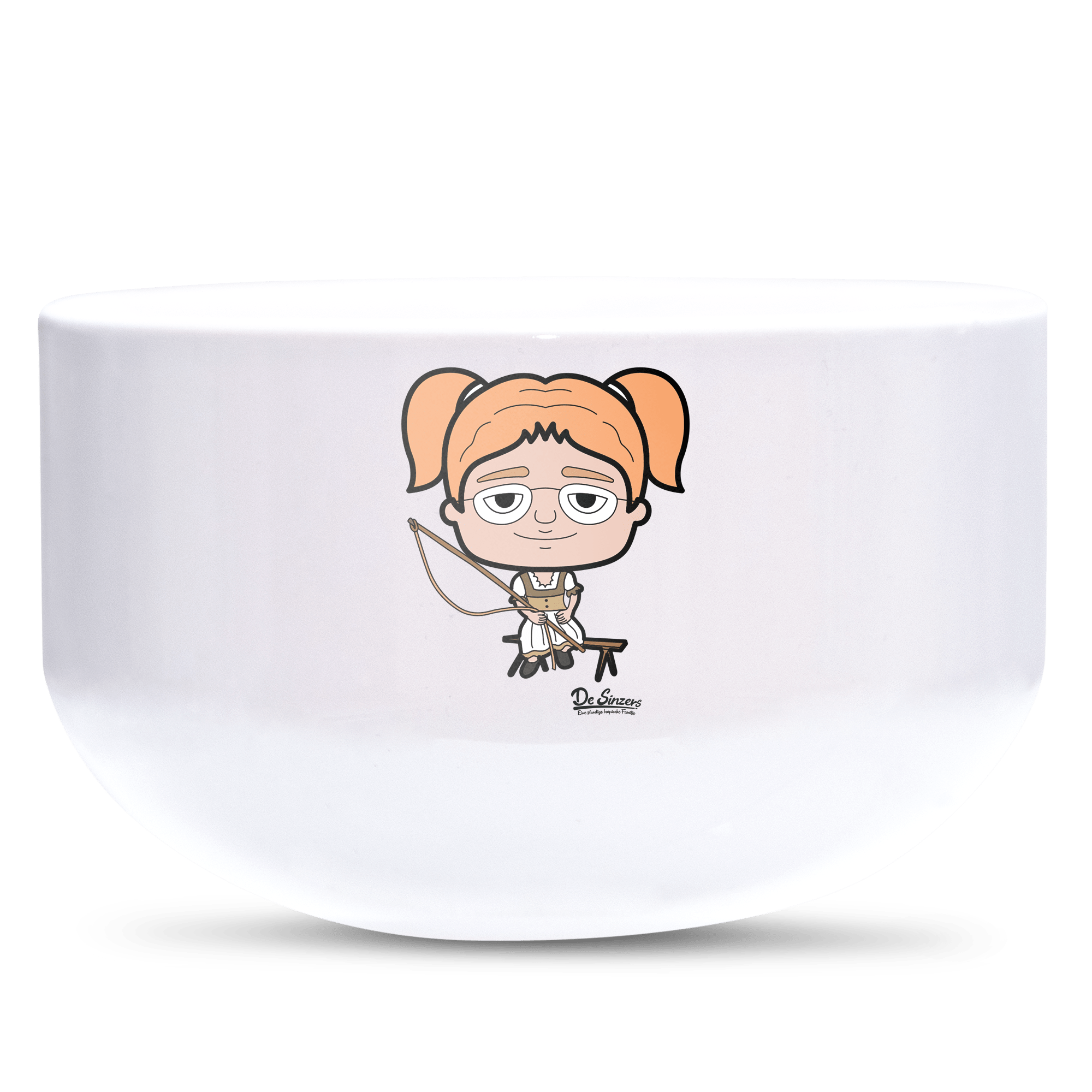 Die Jung Sinzerin Goaßlschnoizer Keramik Mueslischale Weiss 600ml Staffelberg Front