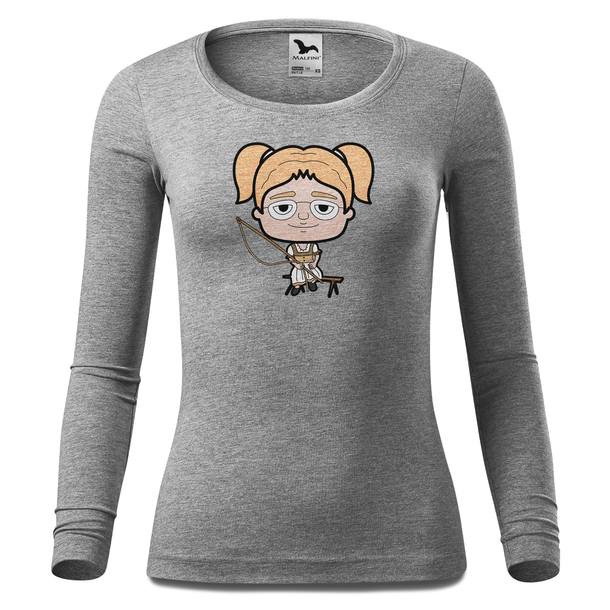 Die Jung Sinzerin Goasslschnoizer Longsleeve Fitted Damen Grau Meliert Hoegering Front