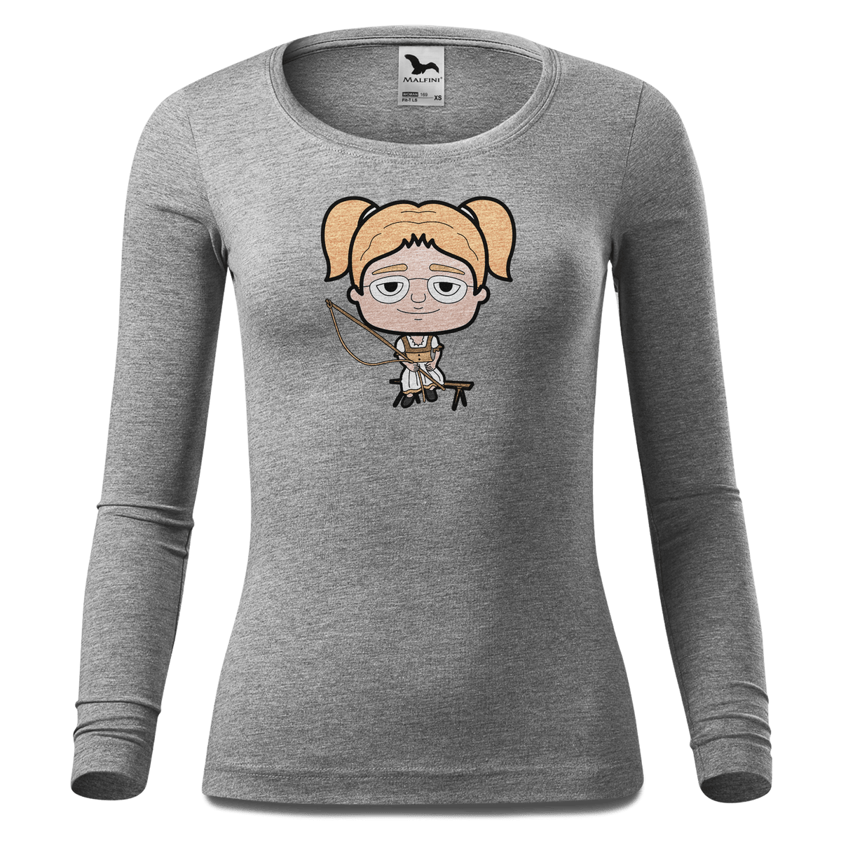 Die Jung Sinzerin Goasslschnoizer Longsleeve Fitted Damen Grau Meliert Hoegering Front