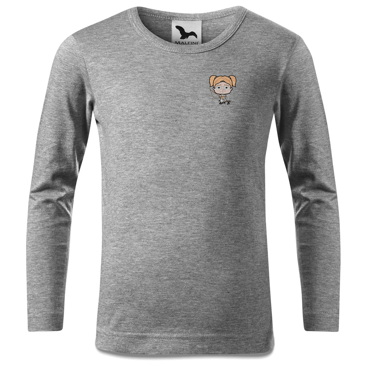 Die Jung Sinzerin Goasslschnoizer Longsleeve Kinder Grau Meliert Weinberg Front