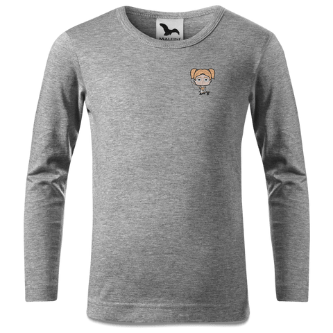 Die Jung Sinzerin Goasslschnoizer Longsleeve Kinder Grau Meliert Weinberg Front