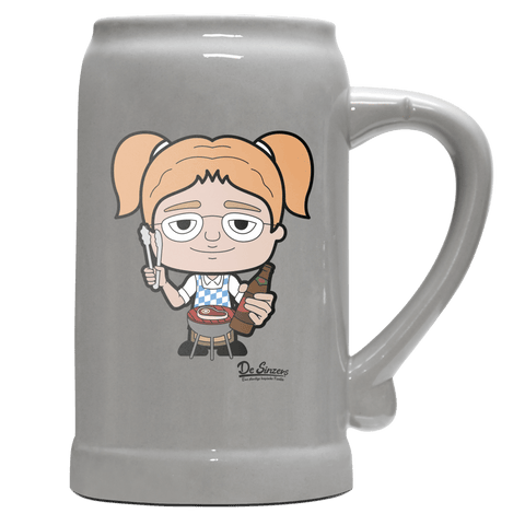 Die Jung Sinzerin Griller Bierkrug 1000ml Grau Zugspitze Front