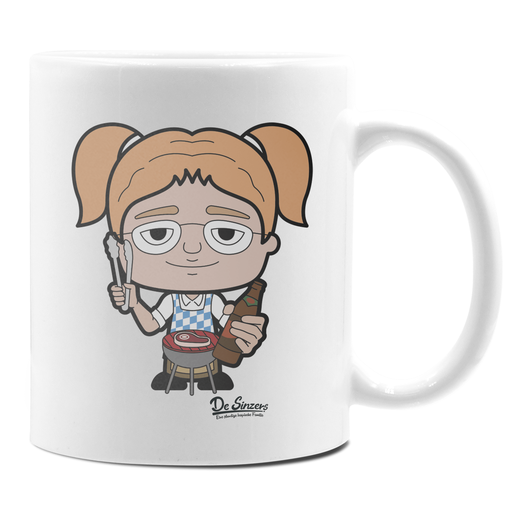 Die Jung Sinzerin Griller Keramik Kaffeetasse 330ml Weiss Rampoldplatte Front