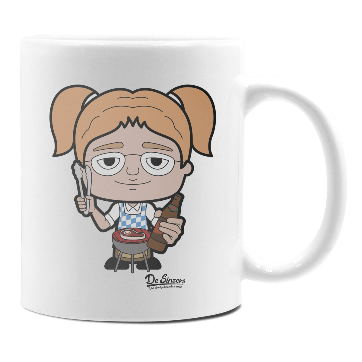 Die Jung Sinzerin Griller Keramik Kaffeetasse 330ml Weiss Rampoldplatte Front