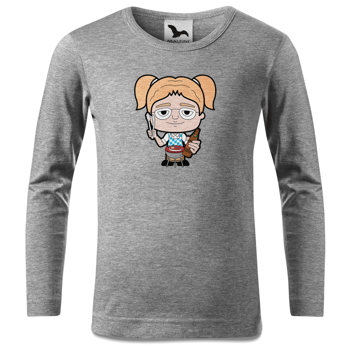Die Jung Sinzerin Griller Longsleeve Kinder Grau Meliert Waldering Front