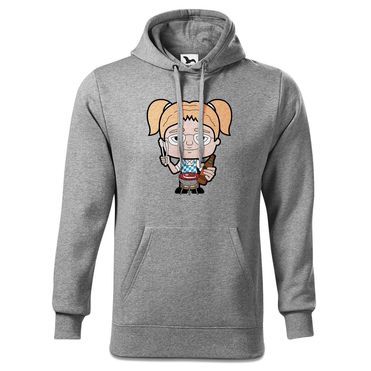 Die Jung Sinzerin Griller Sweatshirt Hoody Herren Grau Meliert Pulvermuehle Front