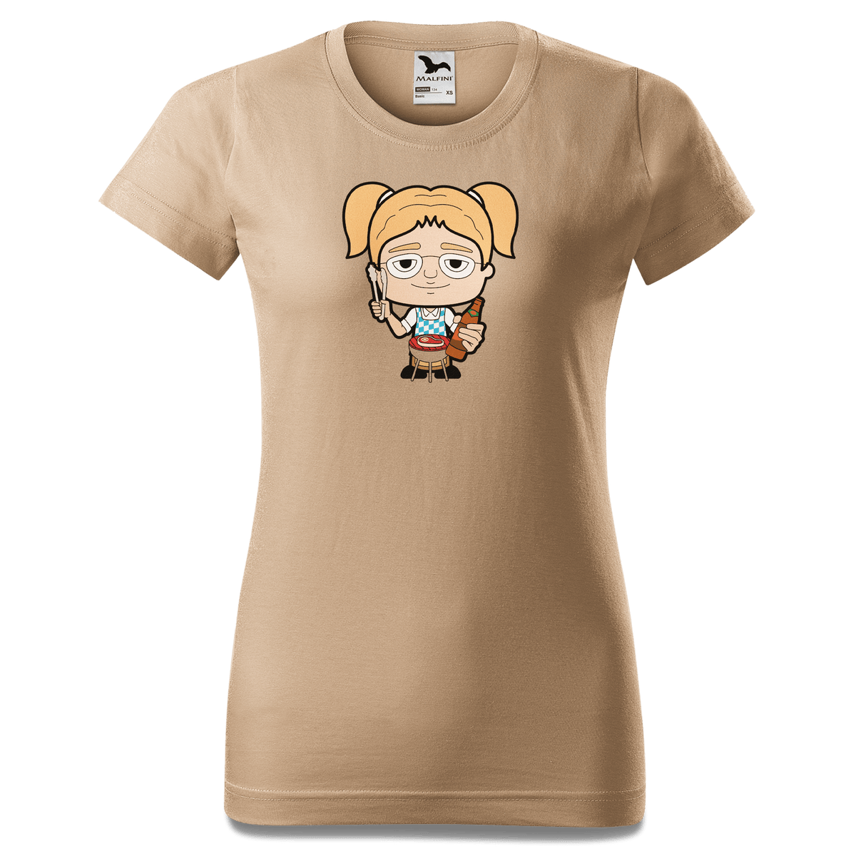 Die Jung Sinzerin Griller T Shirt Damen Sand Entleiten Front