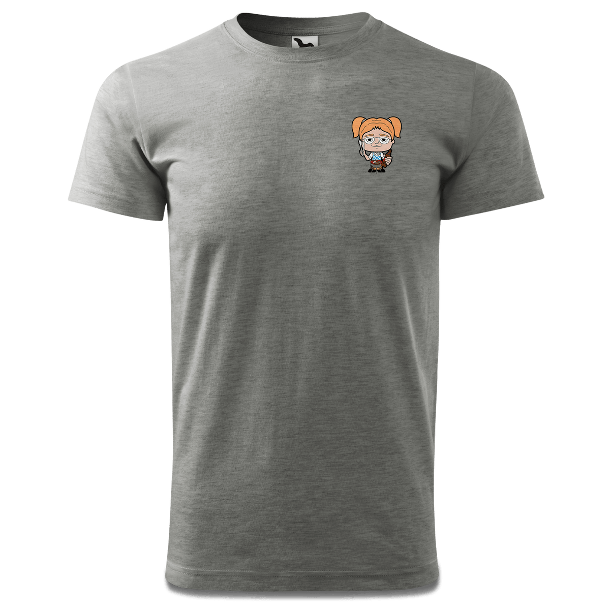 Die Jung Sinzerin Griller T Shirt Herren Grau Meliert Hofleiten Front