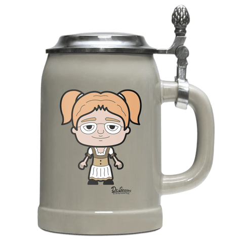 Die Jung Sinzerin Grundfiguren Bierkrug 500ml Grau mit Deckel Hocheck Front