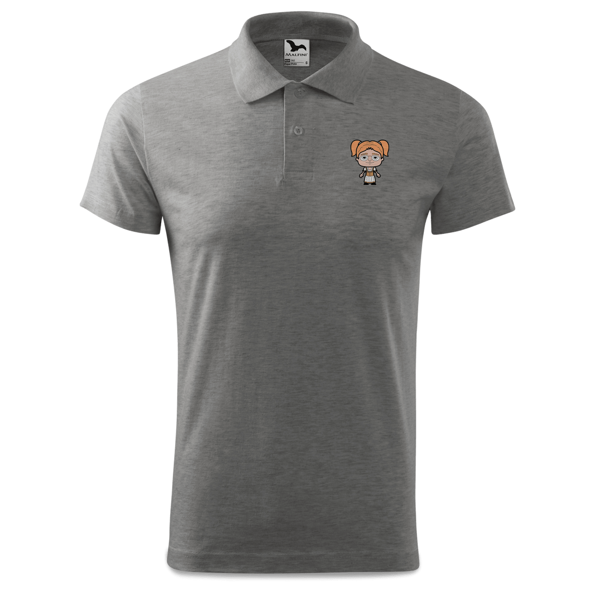 Die Jung Sinzerin Grundfiguren Polo Shirt Herren Grau Meliert Leiten Front
