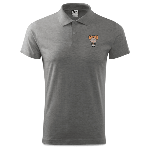 Die Jung Sinzerin Grundfiguren Polo Shirt Herren Grau Meliert Leiten Front