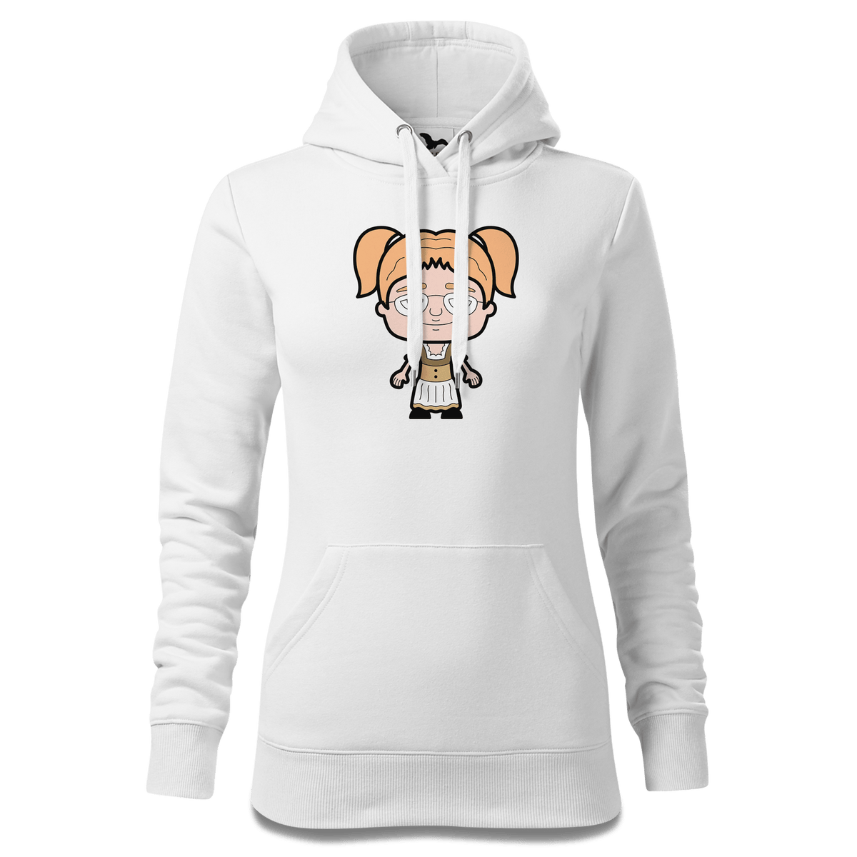 Die Jung Sinzerin Grundfiguren Sweatshirt Hoody Damen Weiss Eckenholz Front