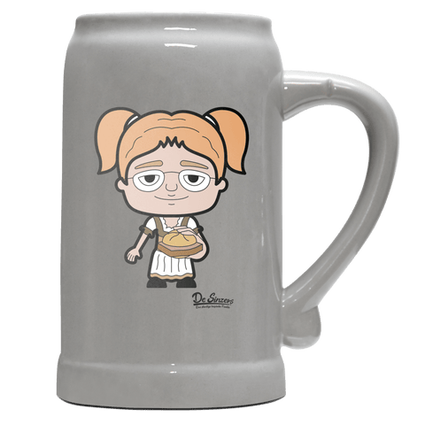 Die Jung Sinzerin Leberkassemmel Bierkrug 1000ml Grau Zugspitze Front