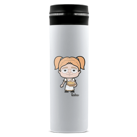 Die Jung Sinzerin Leberkassemmel Edelstahl Thermoflasche 450ml Weiss Geigelstein Front