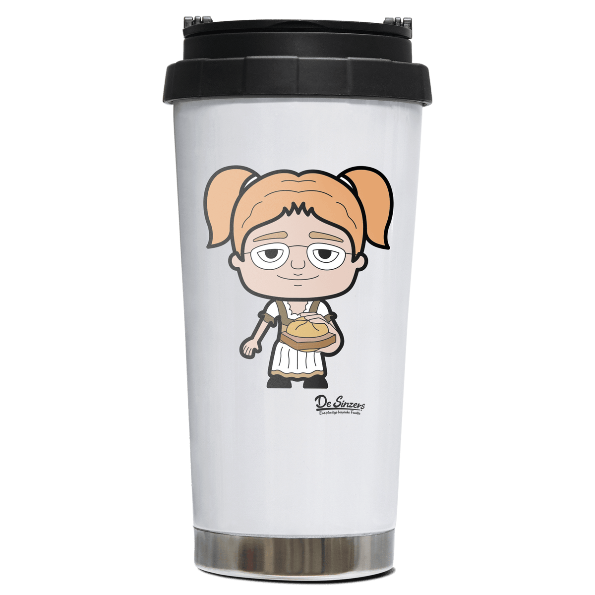 Die Jung Sinzerin Leberkassemmel Edelstahl Trinkbecher To Go 470ml Weiss Wildbarren Front
