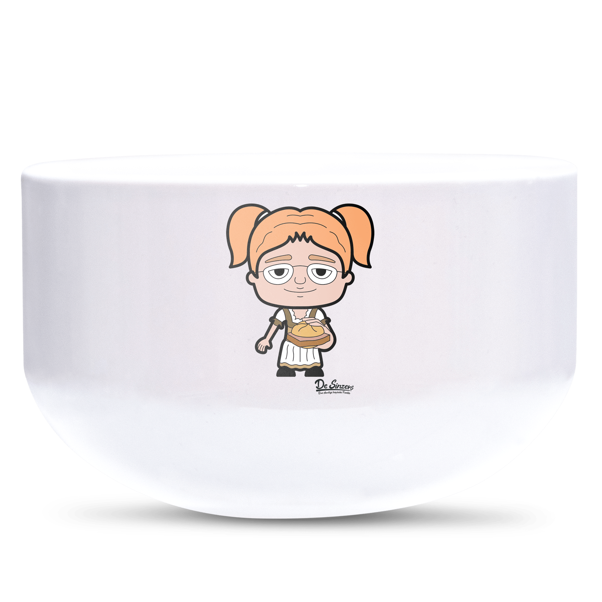 Die Jung Sinzerin Leberkassemmel Keramik Mueslischale Weiss 600ml Staffelberg Front