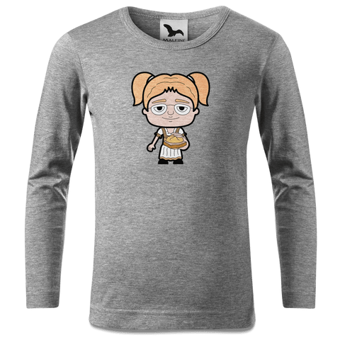 Die Jung Sinzerin Leberkassemmel Longsleeve Kinder Grau Meliert Waldering Front