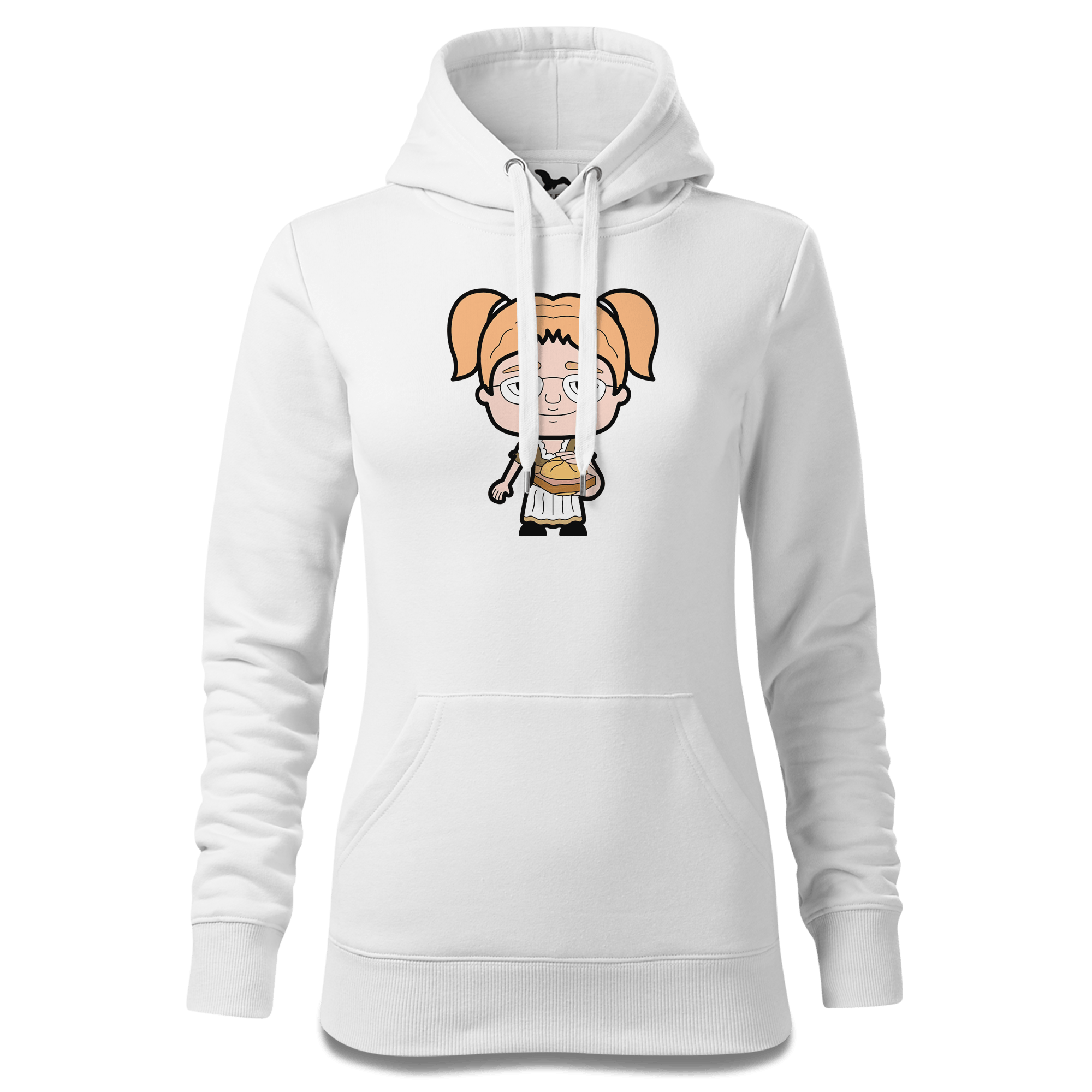 Die Jung Sinzerin Leberkassemmel Sweatshirt Hoody Damen Weiss Eckenholz Front