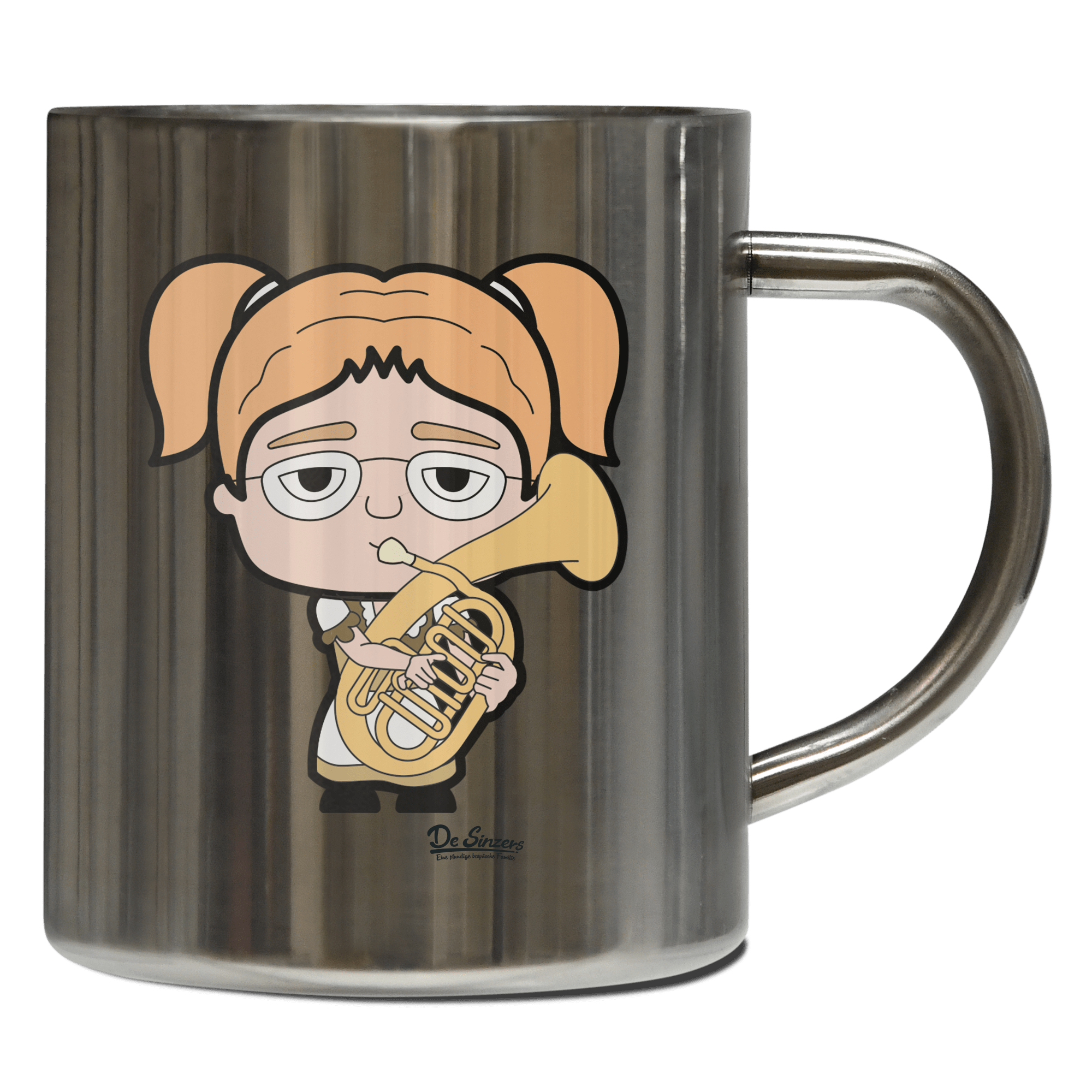 Die Jung Sinzerin Musikinstrumente Edelstahl Kaffeetasse 400ml Grosser Arber Front