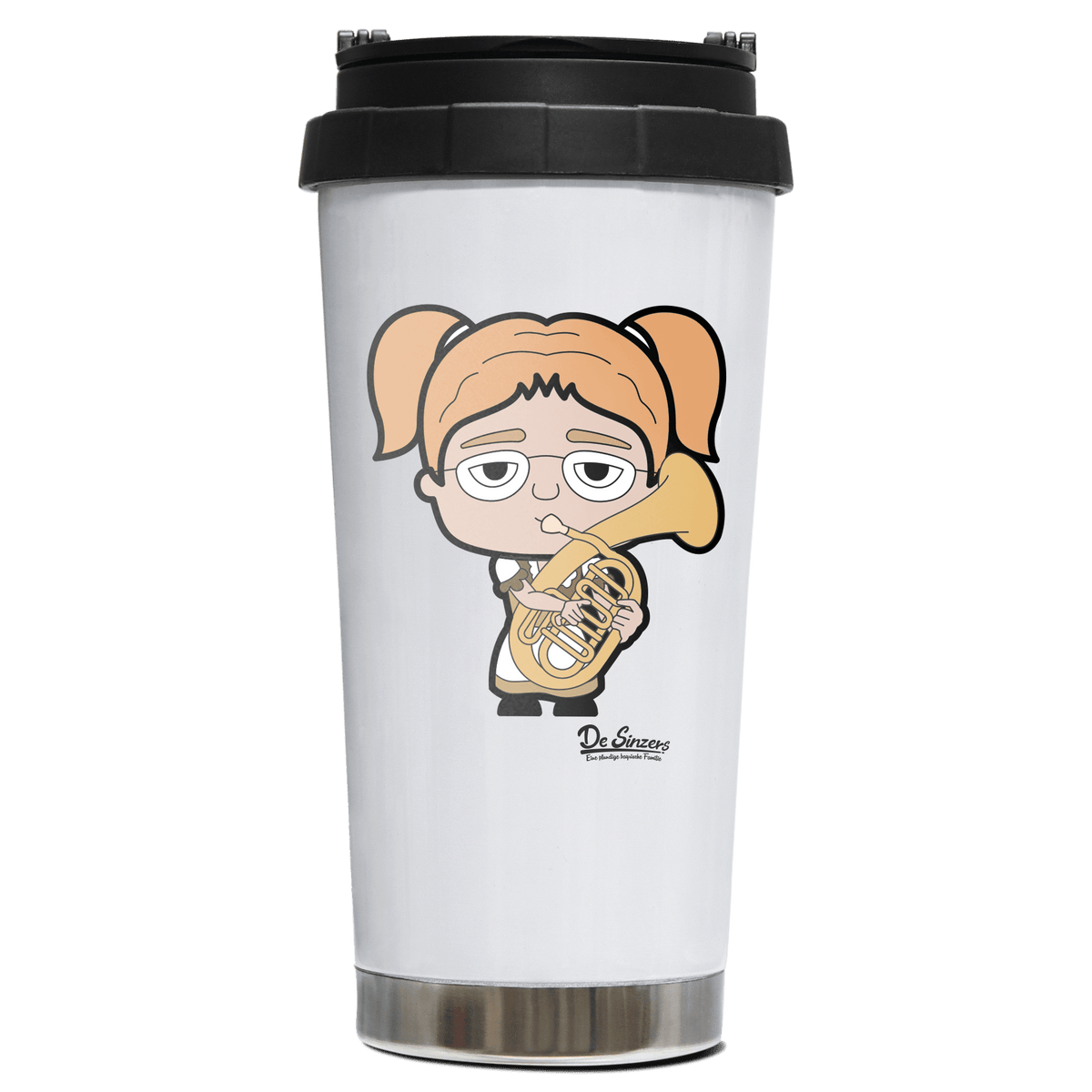 Die Jung Sinzerin Musikinstrumente Edelstahl Trinkbecher To Go 470ml Weiss Wildbarren Front