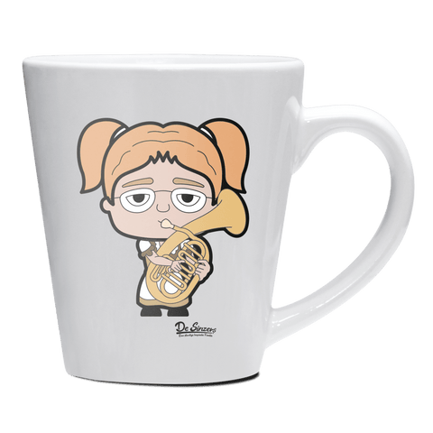 Die Jung Sinzerin Musikinstrumente Keramik Kaffeetasse 200ml Weiss Herzogstand Front