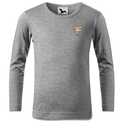 Die Jung Sinzerin Musikinstrumente Longsleeve Kinder Grau Meliert Weinberg Front