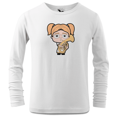 Die Jung Sinzerin Musikinstrumente Longsleeve Kinder Weiss Westerndorf Front