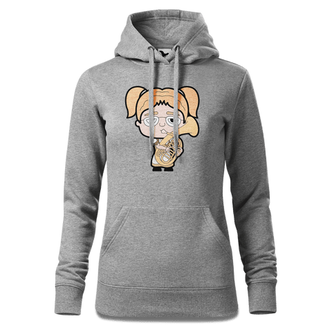 Die Jung Sinzerin Musikinstrumente Sweatshirt Hoody Damen Grau Meliert Kieling Front
