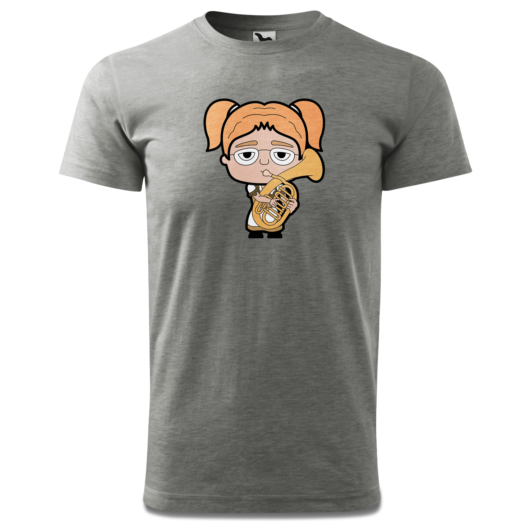Die Jung Sinzerin Musikinstrumente T Shirt Herren Grau Meliert Hofau Front
