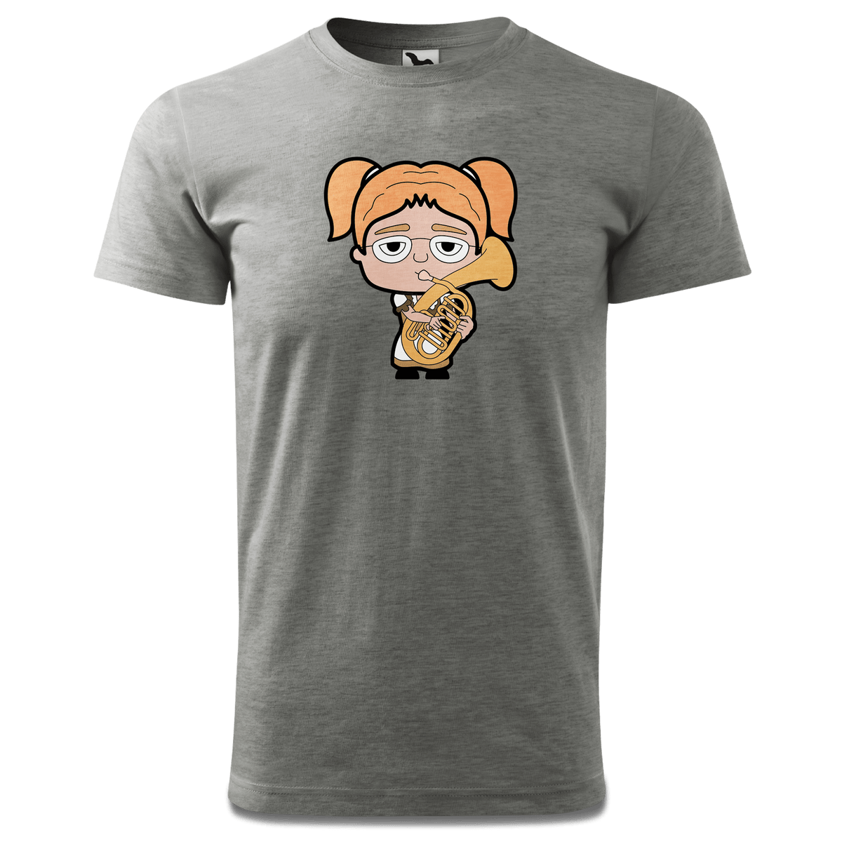 Die Jung Sinzerin Musikinstrumente T Shirt Herren Grau Meliert Hofau Front