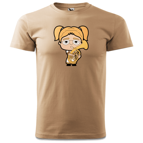 Die Jung Sinzerin Musikinstrumente T Shirt Herren Sand Hofmuehle Front