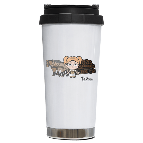 Die Jung Sinzerin Pferdegespann Edelstahl Trinkbecher To Go 470ml Weiss Wildbarren Front