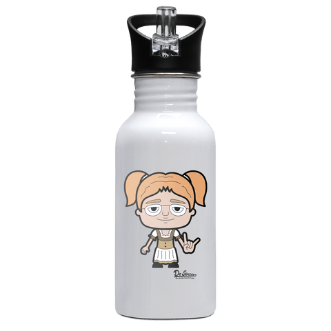 Die Jung Sinzerin Rocking Fingers Edelstahl Trinkflasche mit klappbarem Mundstueck 500ml Weiss Rotwand Front