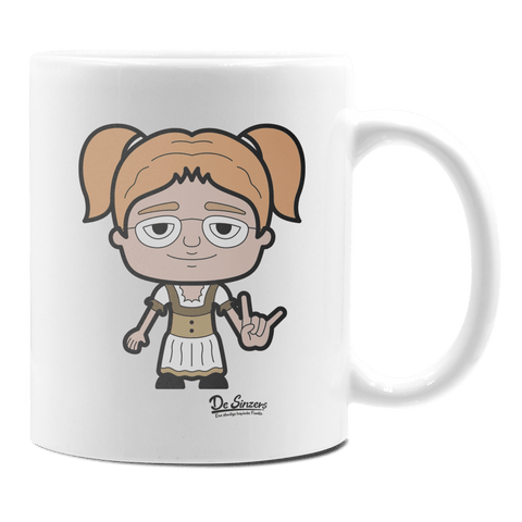 Die Jung Sinzerin Rocking Fingers Keramik Kaffeetasse 330ml Weiss Rampoldplatte Front