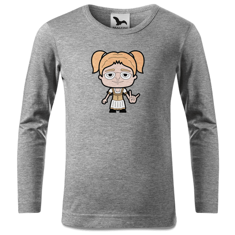Die Jung Sinzerin Rocking Fingers Longsleeve Kinder Grau Meliert Waldering Front