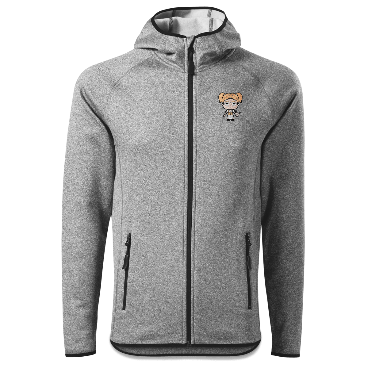 Die Jung Sinzerin Rocking Fingers Stretch Fleece Herren Grau Meliert Oed Front