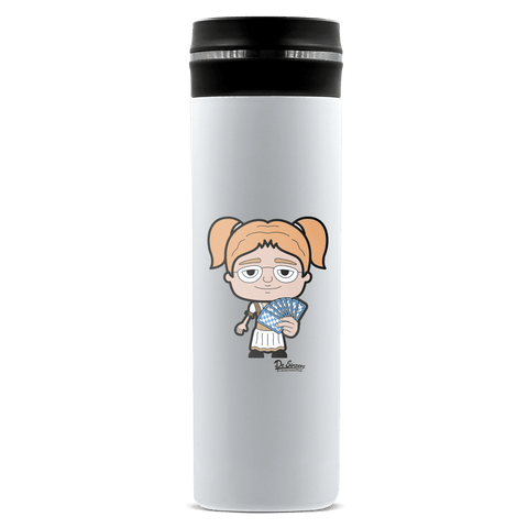 Die Jung Sinzerin Schafkopfen Edelstahl Thermoflasche 450ml Weiss Geigelstein Front